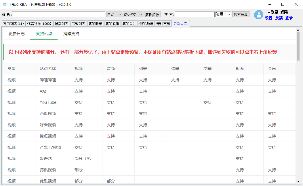 闪豆多平台视频下载器v4.0.12