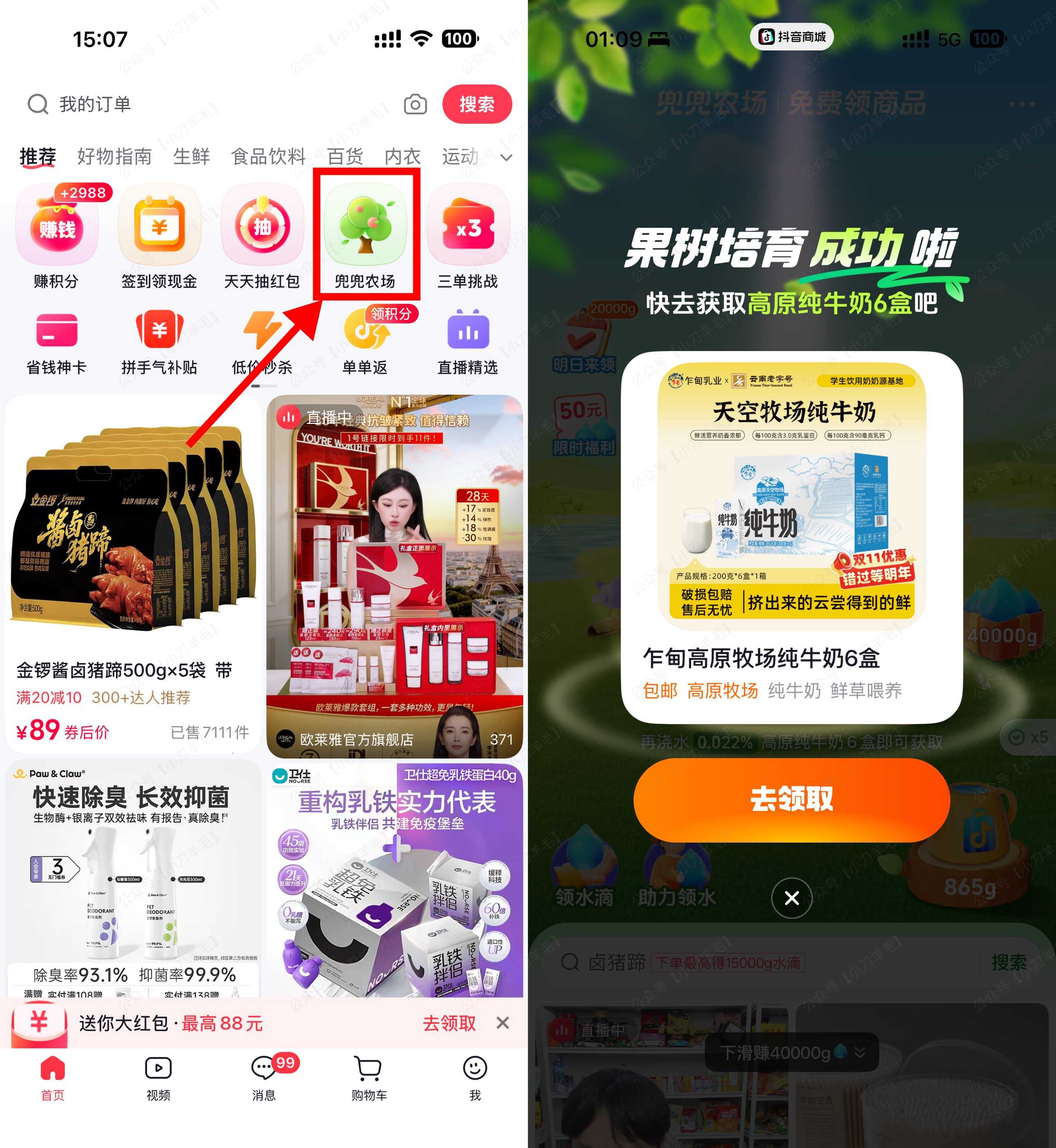 抖音商城果园种树免费得实物